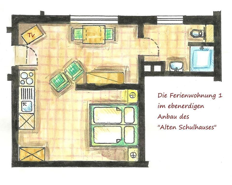 Altes Schulhaus Apartment Bad Schwartau Bilik gambar